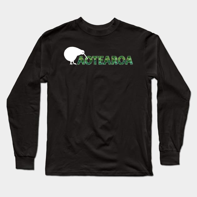 Aotearoa New Zealand Long Sleeve T-Shirt by Olooriel